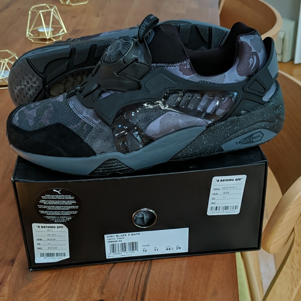 Bathing ape x puma disc blaze